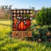 Wall Hanging Decor for Bedroom Stacked Pumpkin Garden Flag, Burlap Look Fall Outdoor Decor, Handmade Flax Party Accessories Double Sided Holiday Yard