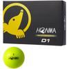 Мячи для гольфа Honma Golf D1 Golf 1 дюжина мужские, желтые, двухкомпонентные мячи, BT1601, (12 Шариков)
