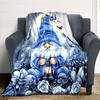 Gnome With Lantern And Butterflies Throw Personalized Blanket Personalized Text Comfortable Great For Sofa Couch Office Bed Picnics All Season Use