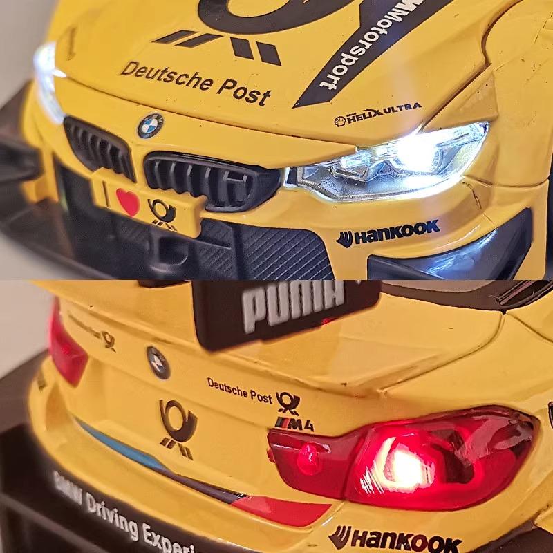 Масштаб 1/24 BMW M4 DTM Звук и свет M Power Сплав Металл Литой Модель автомобиля Гоночная серия Лучший выбор Коллекционные предметы Хобби Подарок Мальчикам