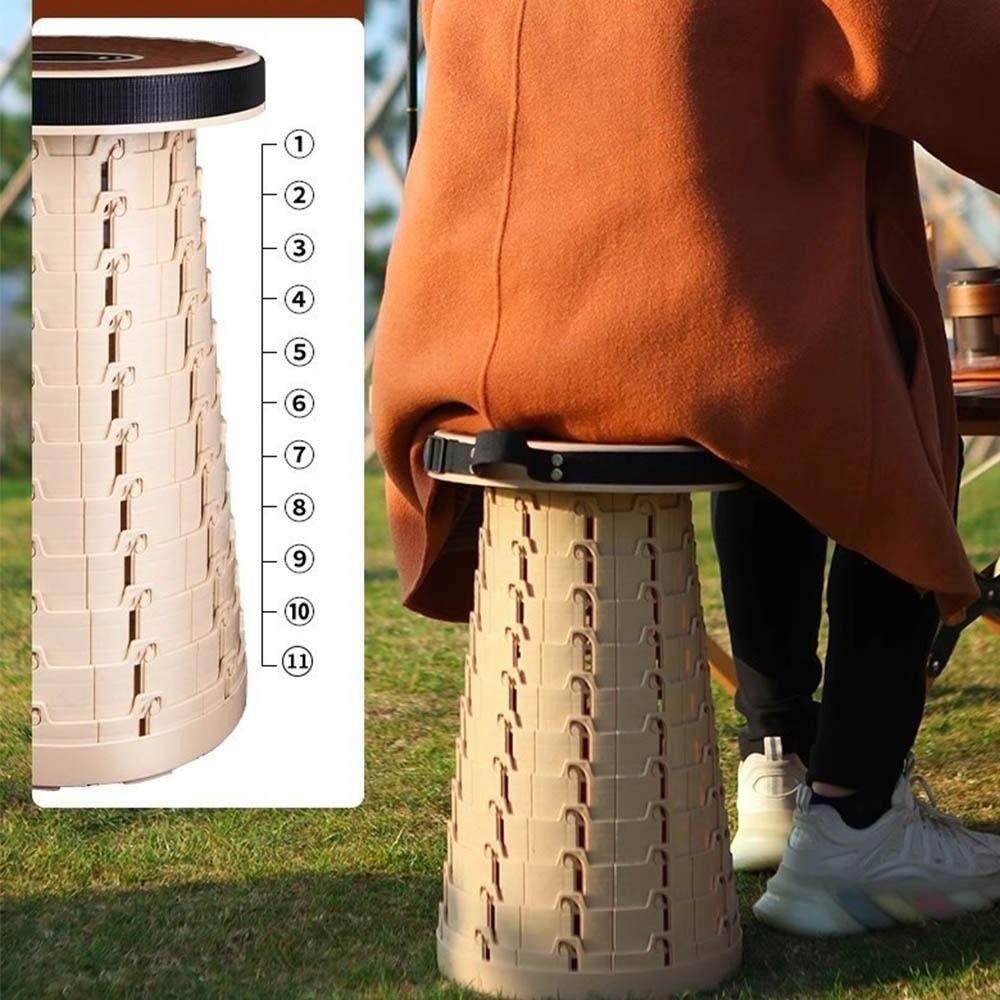 Collapsible Camping Stool Adjustable and Extendable Foldable Retractable Stool  Adult