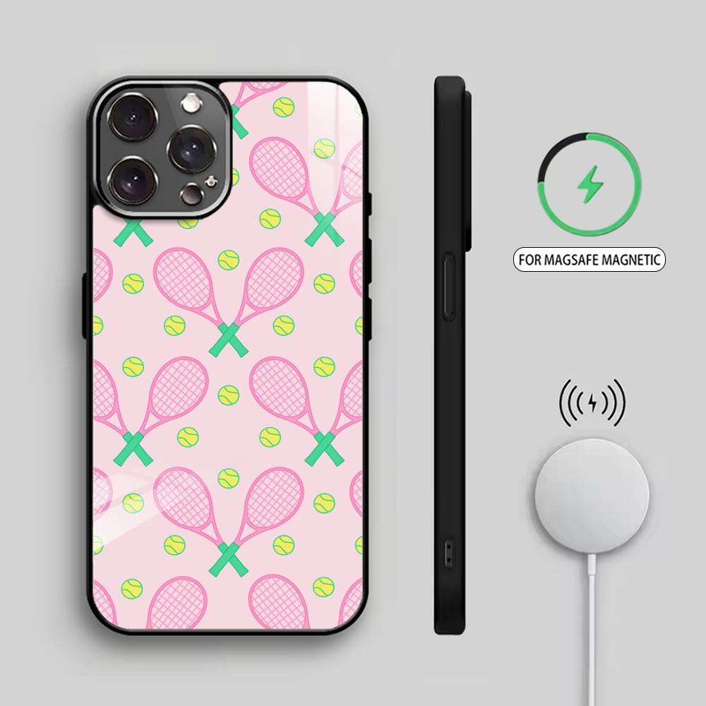 T-Tennis B-Ball S-Sport Phone Case For iPhone17,16,15,14,13,12,11 Plus,Pro Max Magnetic For Magsafe Wireless Charging