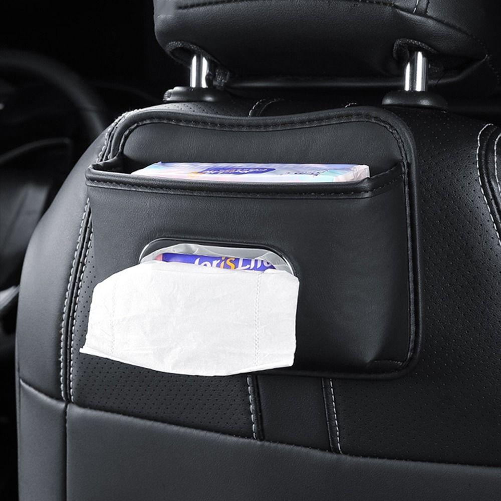 Липкий дизайн Автомобильный органайзер для салфеток на спинку сиденья Большая вместимость Кожаный органайзер для салфеток в автомобиль Путешествия