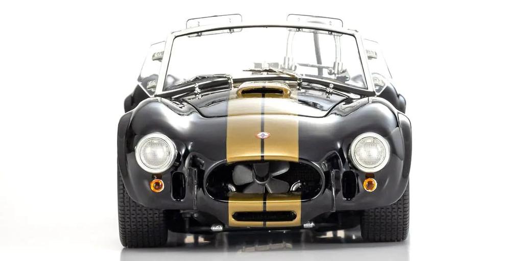 Kyosho Готовая модель Shelby Cobra в оригинальном масштабе KS08048BKG 1/18 427S/C (Черно-золотые полосы)