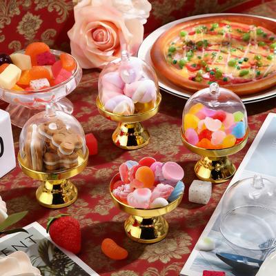 Пластиковая мини-подставка для торта с купольной крышкой, прозрачная подставка для десертов и кексов, тарелка для шоколадных конфет на день рождения, свадьбу, праздник