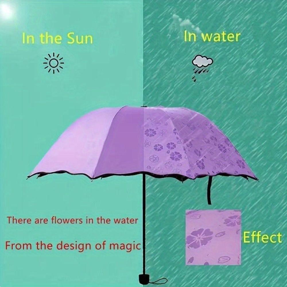 UV Protection Portable Sunshade Bloom In Water Women's Parasol Folding Rain Umbrella Travel
