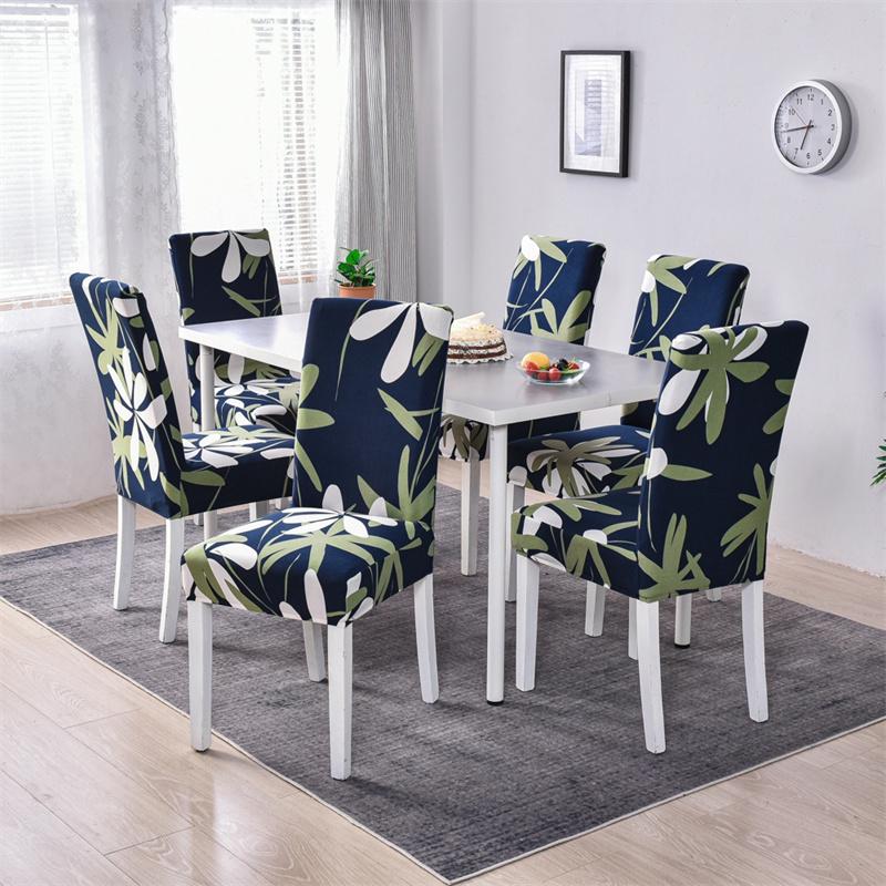 1/2/4/6 Pieces Printed Chair Cover Washable Big Elastic Kitchen Chair Covers Stretch Seat Slipcovers For Dining Room Home Decor