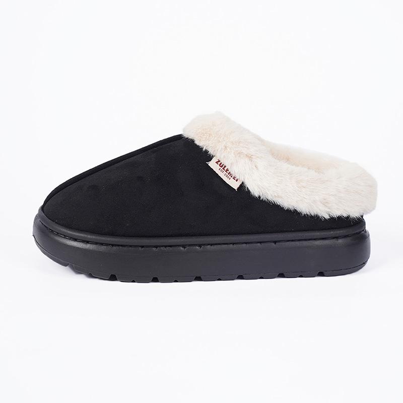 1Pair Thick Non Slip Outdoor Indoor Women Winter Fluffy Fur Slipper Thick Sole Plush Shoes