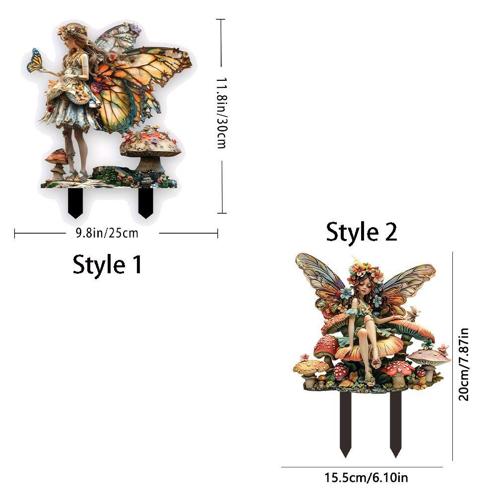 Cute Garden Floor Plugs Acrylic Garden Stake Micro Landscapes Flower Fairy Statue Sculptures  Lawn