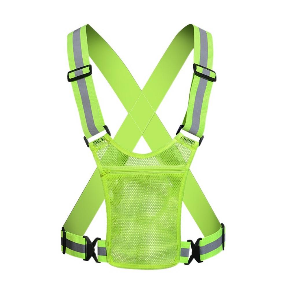 Elastic Cycling Reflective Vest with Phone Pouch Cycling Safe Jacket  Running Gear
