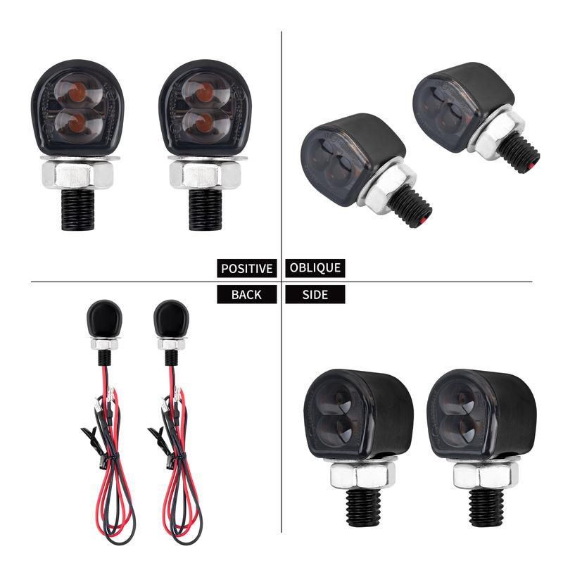 Motorcycle LED Turn Signal 8mm Mini Indicators Rear Front Blinker Lights Amber Flasher Lamp Universal For Cafe Racer For Harley