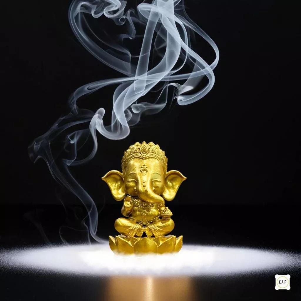 Ганеша Голова слона Индуизм Бог Статуя Мощный Амулет Удачи Талисманы Ювелирные изделия Винтаж Защита Здоровья Удача Богатство