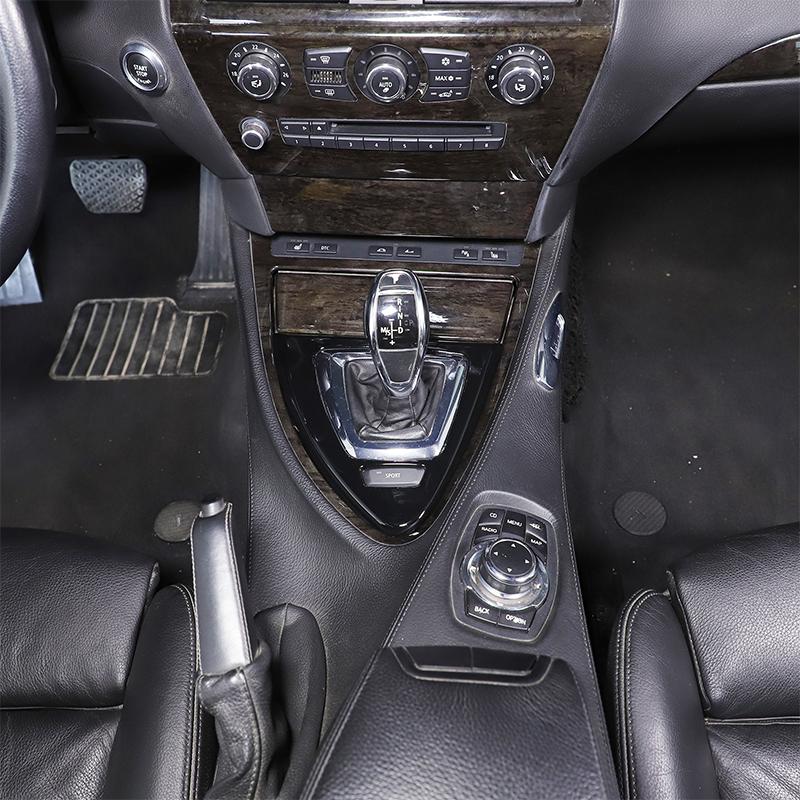 Для BMW 6 серии E63 E64 2007-2009 ABS Углеродное волокно Декоративная рамка панели переключения передач центральной консоли автомобиля Наклейка Автомобильные аксессуары
