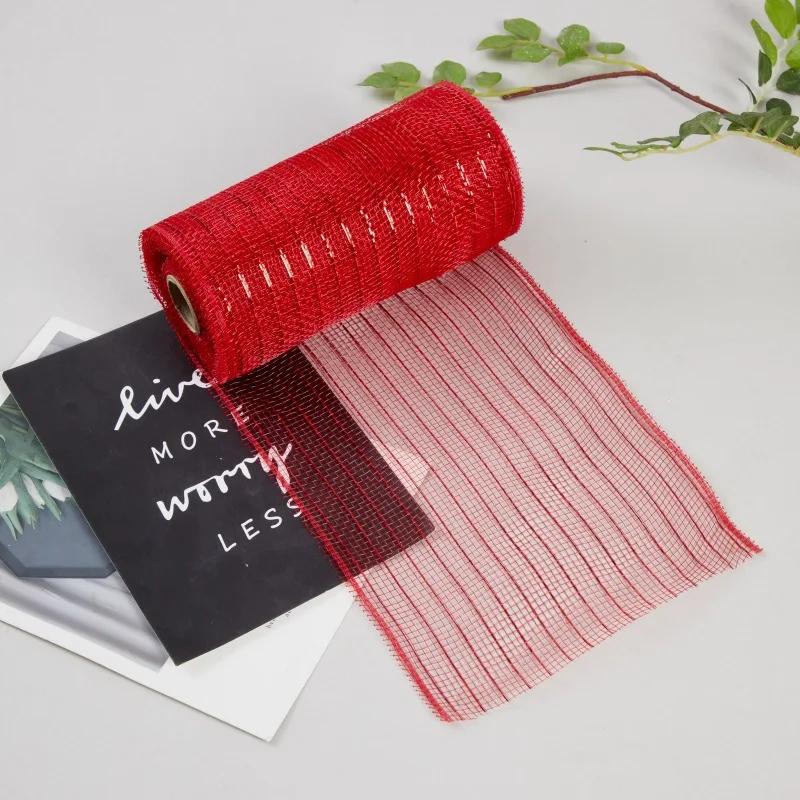 1 рулон рождественской сетчатой ленты DIY венок бант лента рождественская елка украшения для дома 2024 рождественские подарки Navidad Noel Новый год 2025