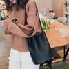 Women PU Leather Handbags Black Bucket Shoulder Bags Ladies CrossBody Bags Large Capacity Ladies Shopping Bag Bolsa Vintage Soft