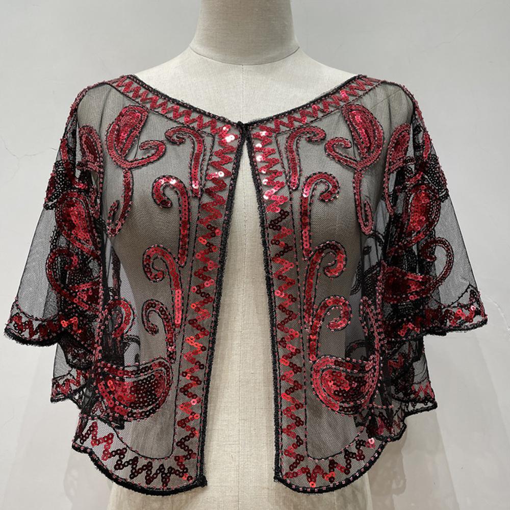 Evening Party Cape Vintage Sequin Retro Sequin Shawl