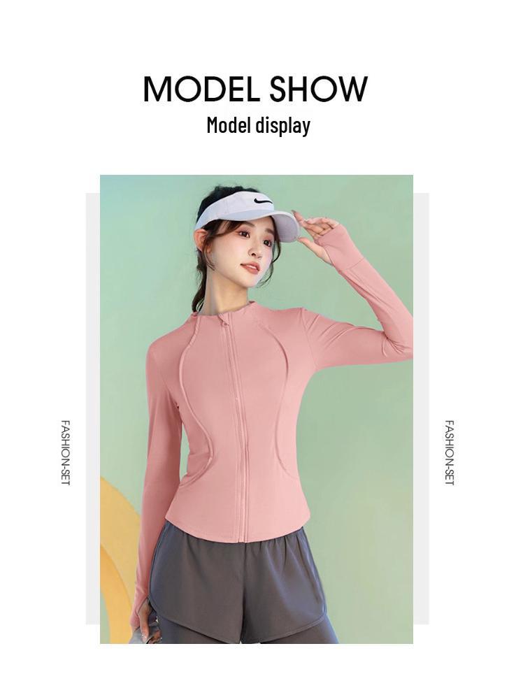 Женский комплект для похудения 2025 года для утренней пробежки и йоги - Фитнес-одежда с длинным рукавом и быстрой сушкой