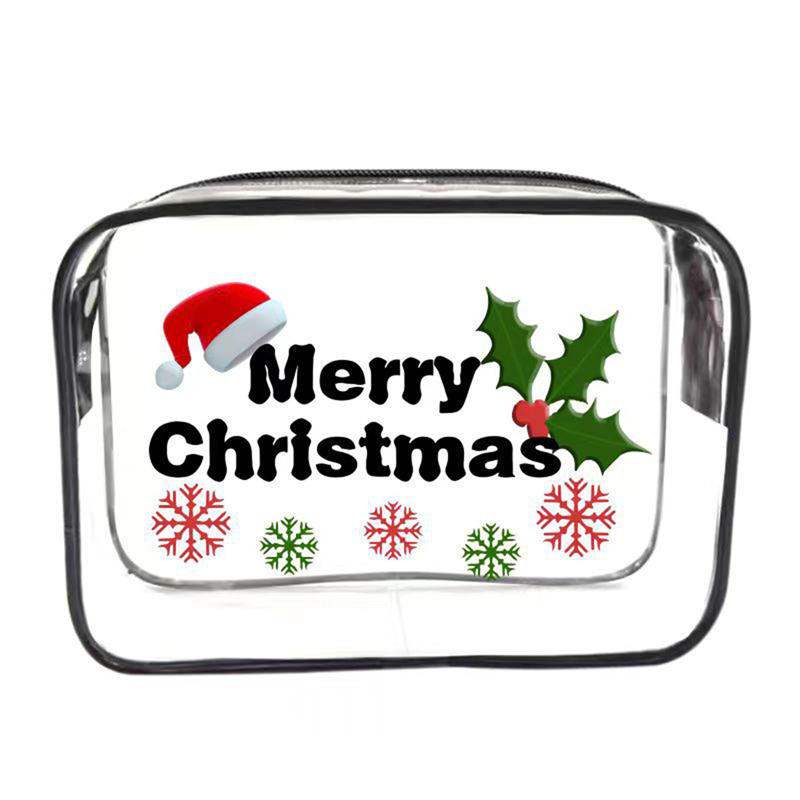 Прозрачная косметичка Рождественские украшения Креативная сумка из ПВХ Косметические кисти для хранения Дамы Женщины Рождественские подарки