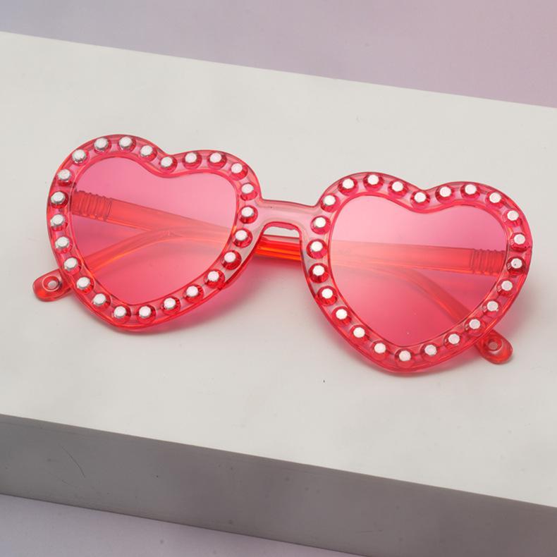 2026 Girls Heart Sunglasses Pearl Decor UV Blocking Shades For Birthday Festivals And Outdoor Play KJ185