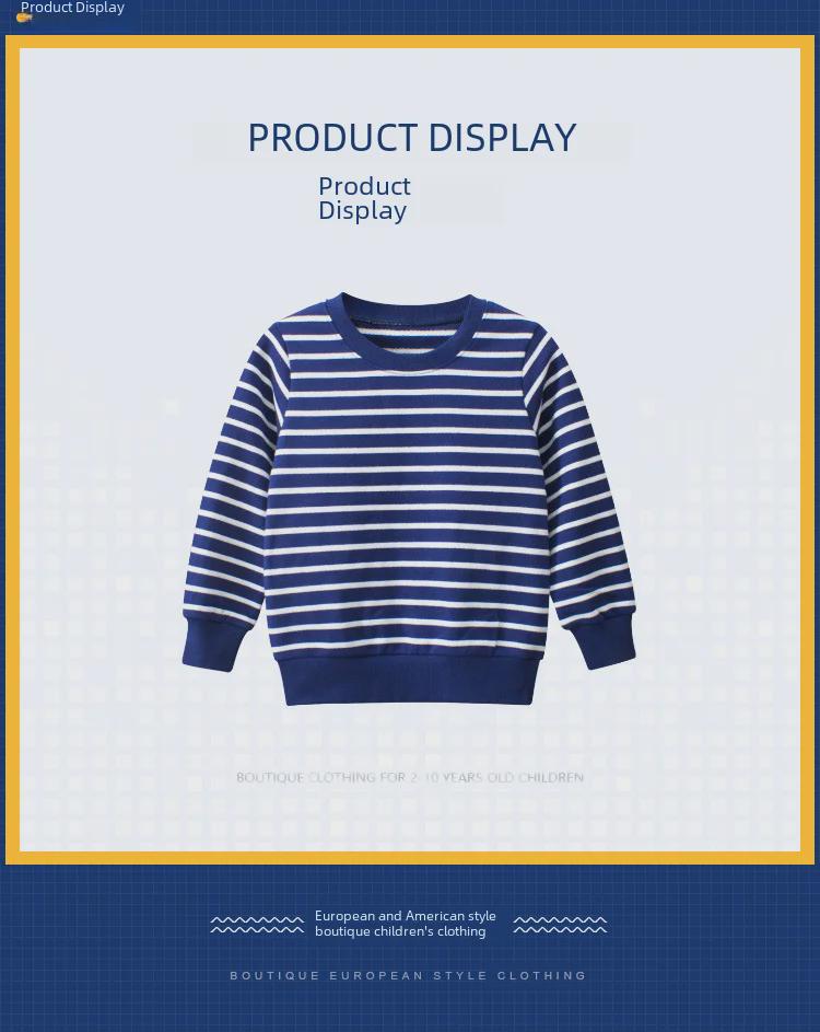 27Kids 2024 Autumn New Striped Children's Sweatshirt 