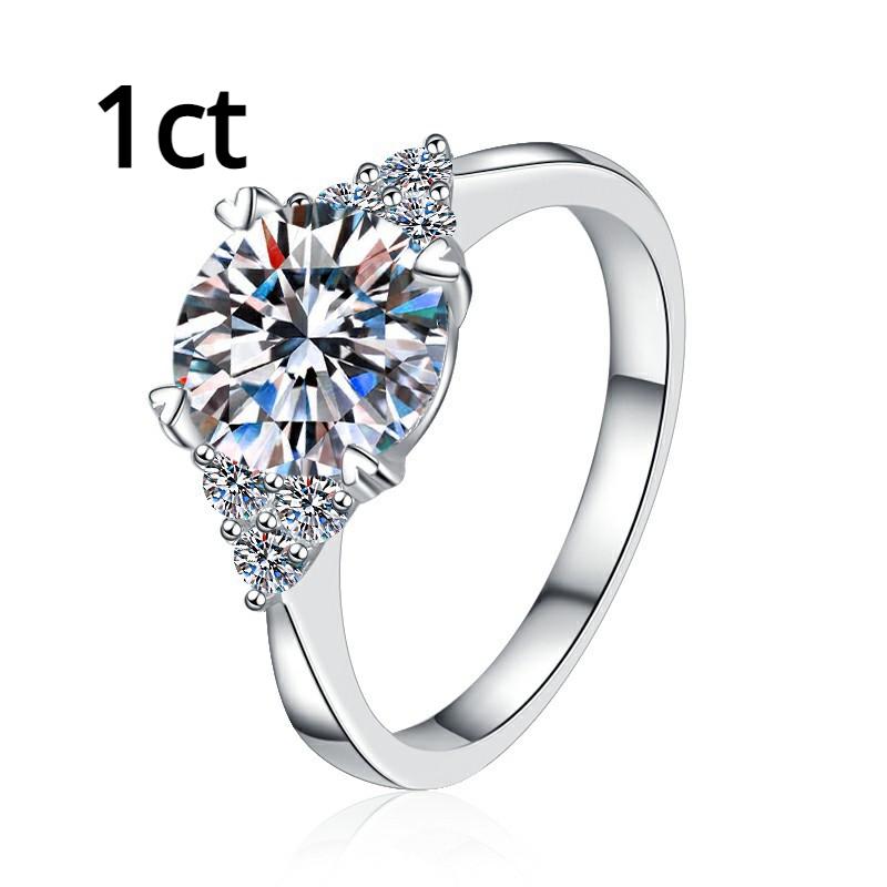 D Color 1/2CT Moissanite Ring Engagement Diamond Ring Wedding Ring Gift for Girlfriend Snowflake S925 Sterling Silver Ring