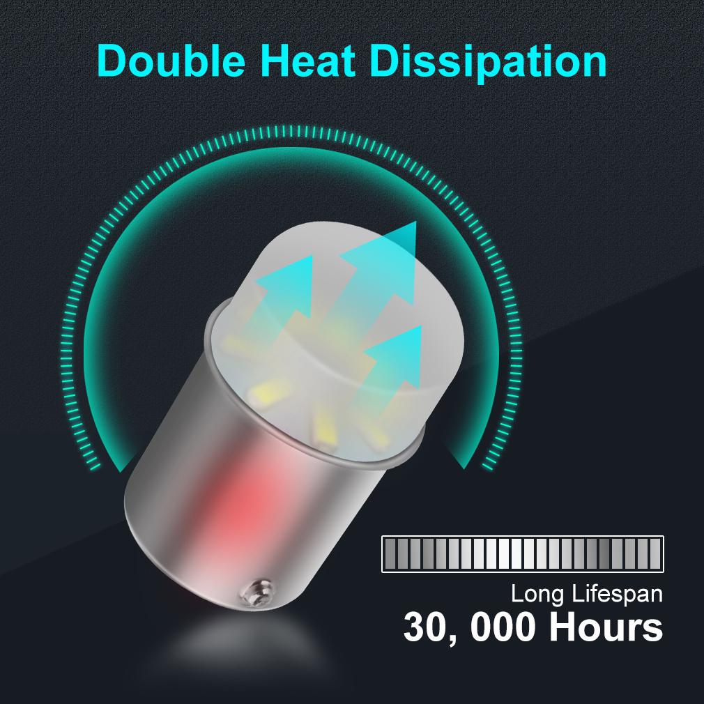 2Pcs/1pc P21W P21 5W LED Bulb 1156 1157 BA15S BAY15D Led Car Signal Lamp R5W R10W DRL Daytime Running Light 12V Auto White Yellow Red