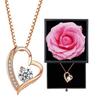 45cm 925 Necklace Ladies Popular Chain Pink Gold Accessory Silver Open Heart Shape Simple Cute Metal