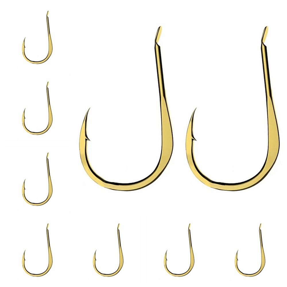 20Pcs/Pack Barbed Barbed Hook Single Gold Fish Hooks Golden Fishing Hooks Fishing Lover