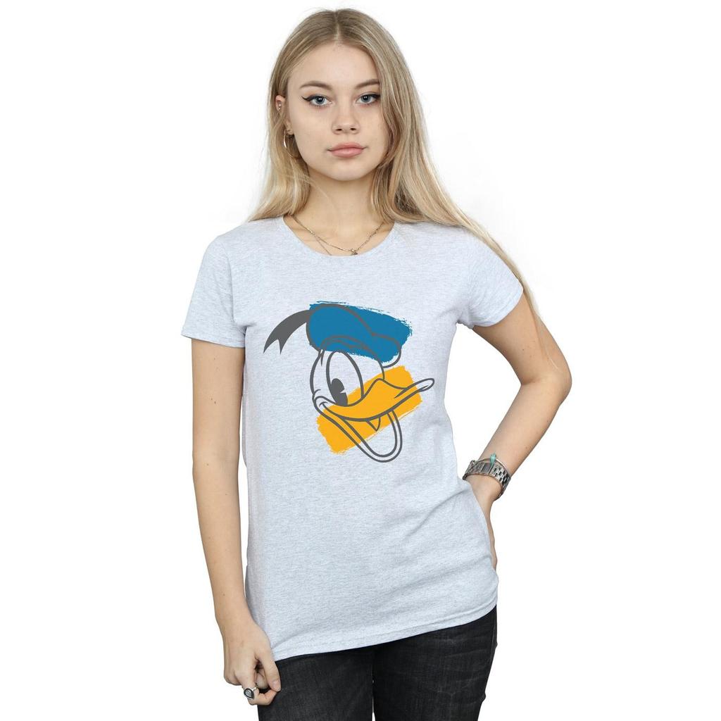 Disney Womens/Ladies Donald Duck Head Cotton T-Shirt