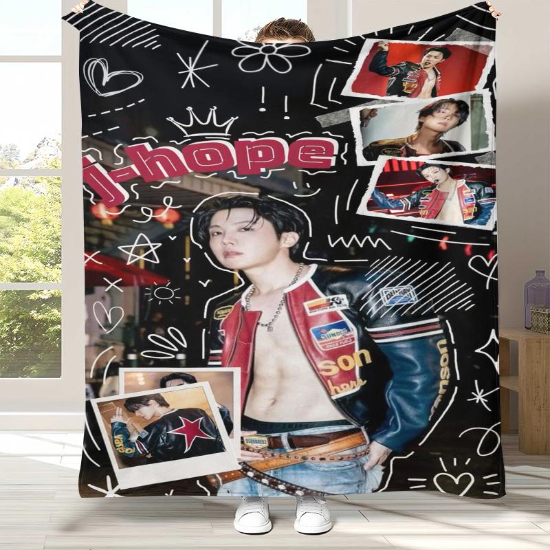 Чон Хосок J Hope Kpop B-BTS Фланелевое одеяло, Ультрамягкий теплый плюшевый плед для дома, спальни, кровати, дивана, офиса, кемпинга, подарок