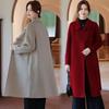 Двустороннее кашемировое пальто для женщин средней длины, новое маленькое высококачественное шерстяное пальто на осень и зиму