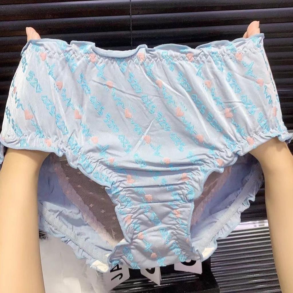 Light Luxury Hollowed Out Peach Heart Oversized Underwear Modal Soft and Transparent Lightweight Triangle Pants