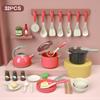 Kids Kitchen Toy Accessories Toddler Pretend Cooking Playset with Play Pots Pans Utensils Cookware Toys Play Food for Children