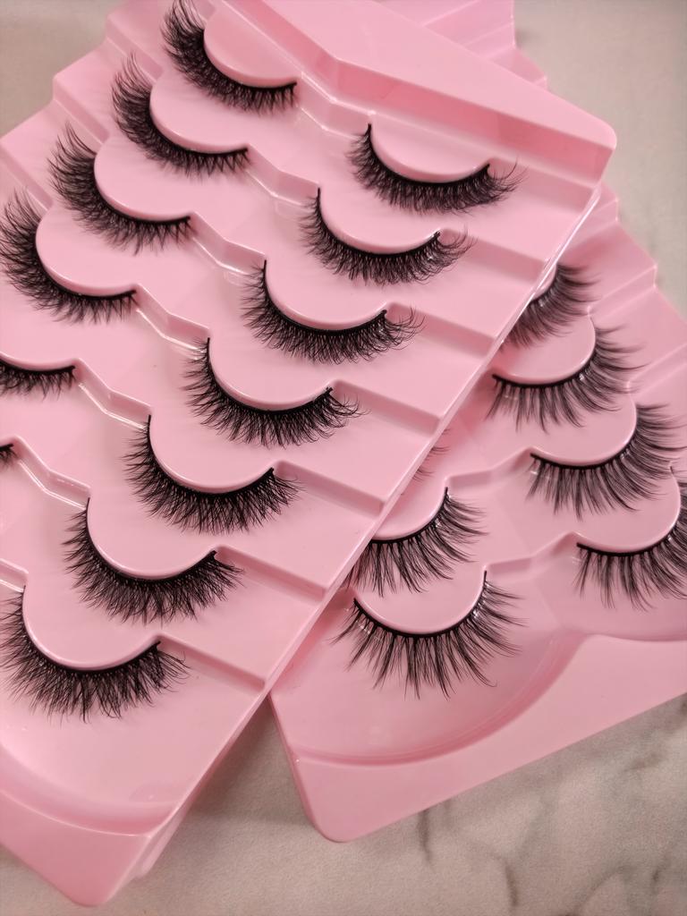 7 Pairs Per Tray Hot Sales New Product Strip False Eyelashes Lash Fluffy Eyelash Vendor Bulk 3d Faux Mink Lashes
