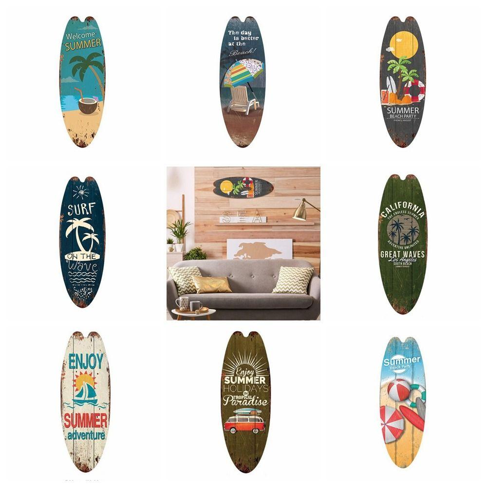 Exquisite Printing Marine Steering Wall Board Cool Wooden Surfboard Wooden Sign   Wall Ornament