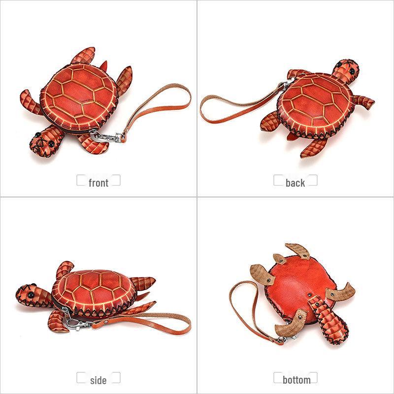 Набор для изготовления кожаной сумки-кроссбоди в виде черепахи ручной работы и кошелек для монет