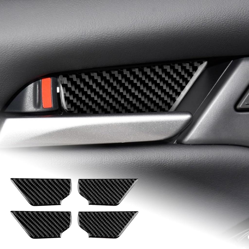 AIRSPEED Carbon Fiber for Mazda 3 Axela 2019-2025 Center Console Air Vent Outlet Panel Cover Interior Trim Accessory, Black