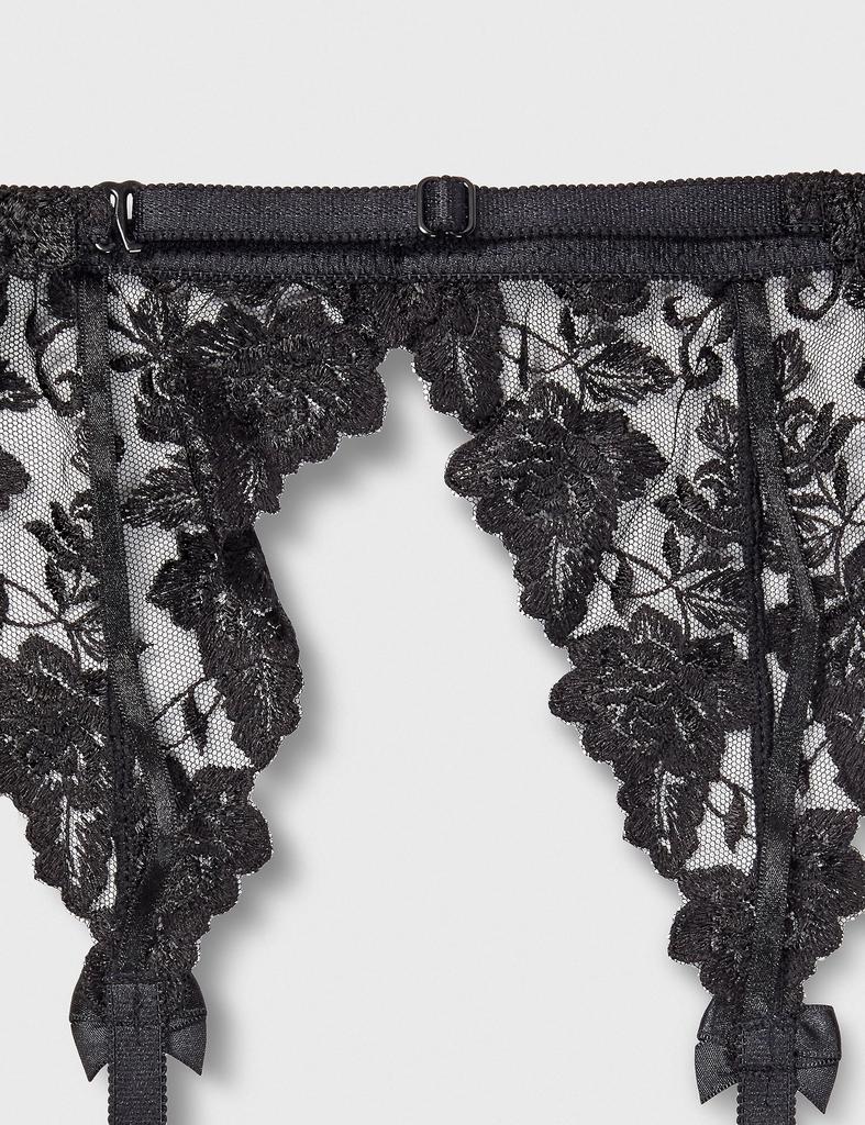 Garter Stocking Rose Pattern Made In 535028 La Pomme Black [La Pomme] Women's Belt, Stopper, Lace, Cosplay, Japan, Brand,