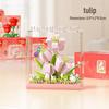 Peony Preserved Flower Potted Plant Model: Desktop Ornament & Educational Building Blocks Toy Gift for Best Friend