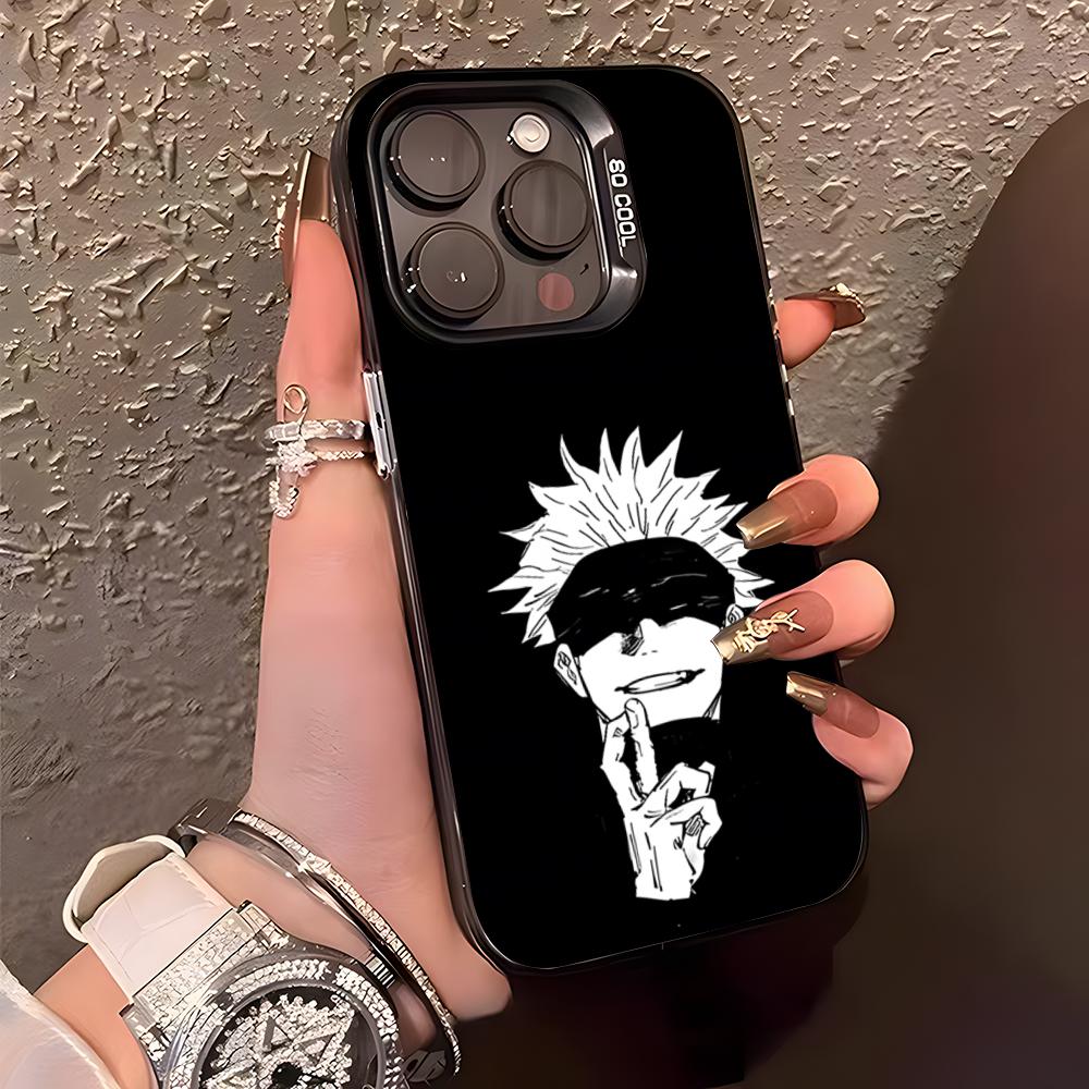 Чехол для телефона J-Jujutsu K-Kaisen G-Gojo Для IPhone17 Air 16 15 14 Plus 13 12 11 Pro XS Max Серебристый Черный Бампер
