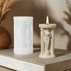 3D Roman Princess Cylindrical Candle Silicone Molds Greek Athena Statue DIY Minimalist Column Gift Gypsum Resin Mold Home Decor