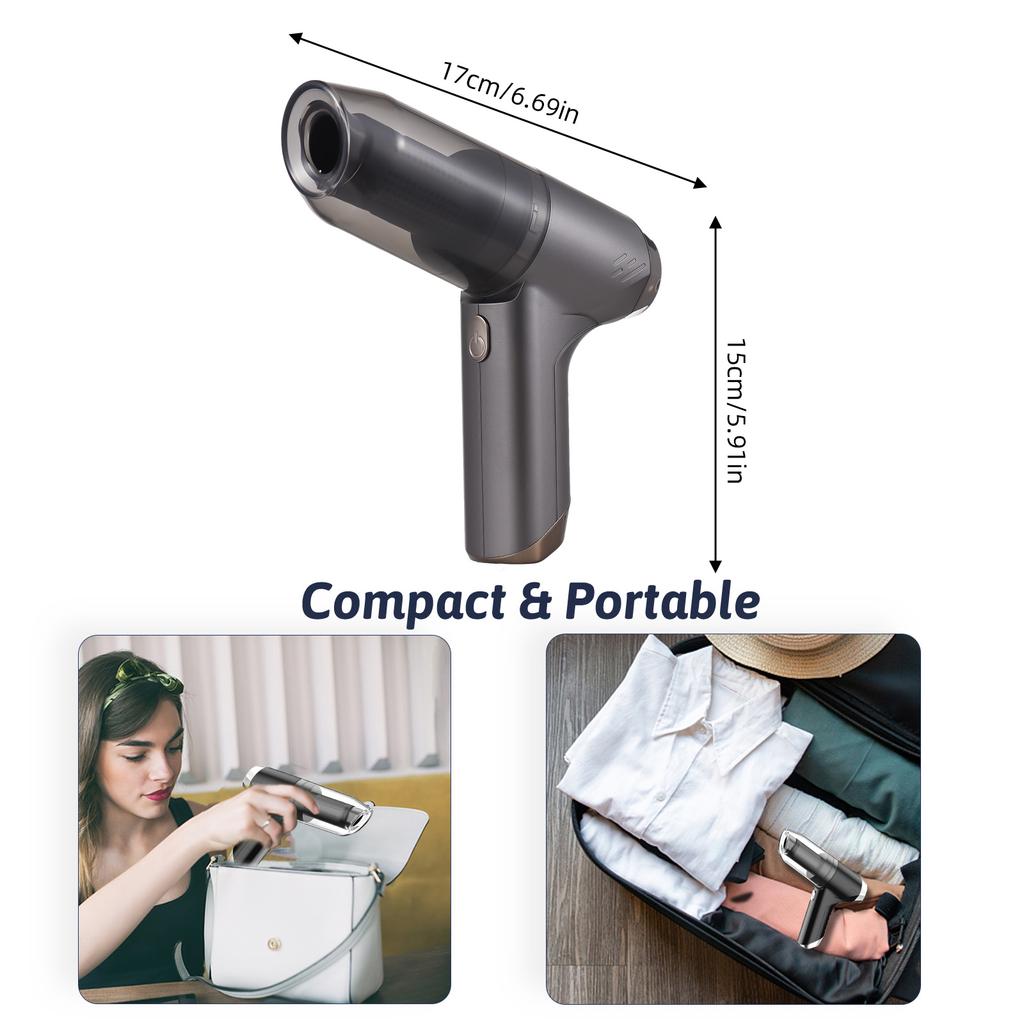 Ручной пылесос, беспроводной, 19000 Па, мощное всасывание и выдув, 3 в 1, пылеуловитель и воздуходувка.