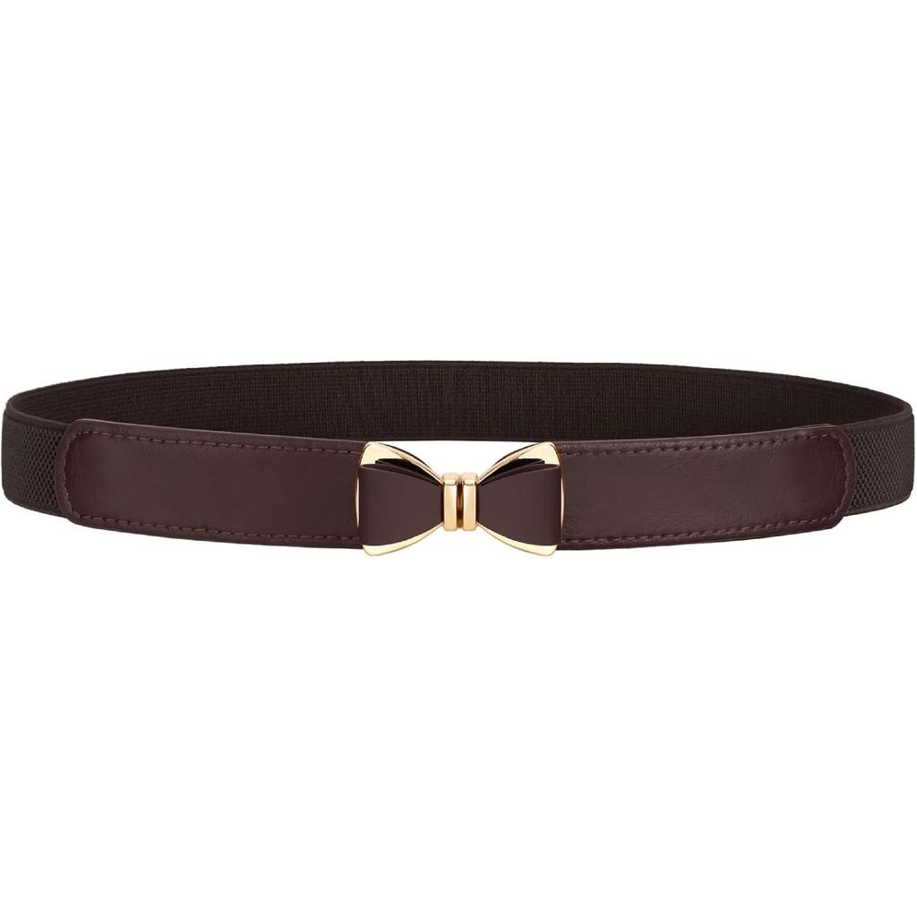 Womens Skinny Elastic Belt Stretchy Bow Belt for Women Dresses Thin Waist Ladies Belts