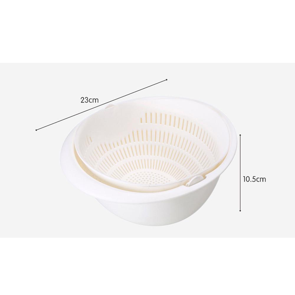 Joliannss Double Drain Basket Bowl Washing Kitchen Strainer Noodles Vegetables Fruit