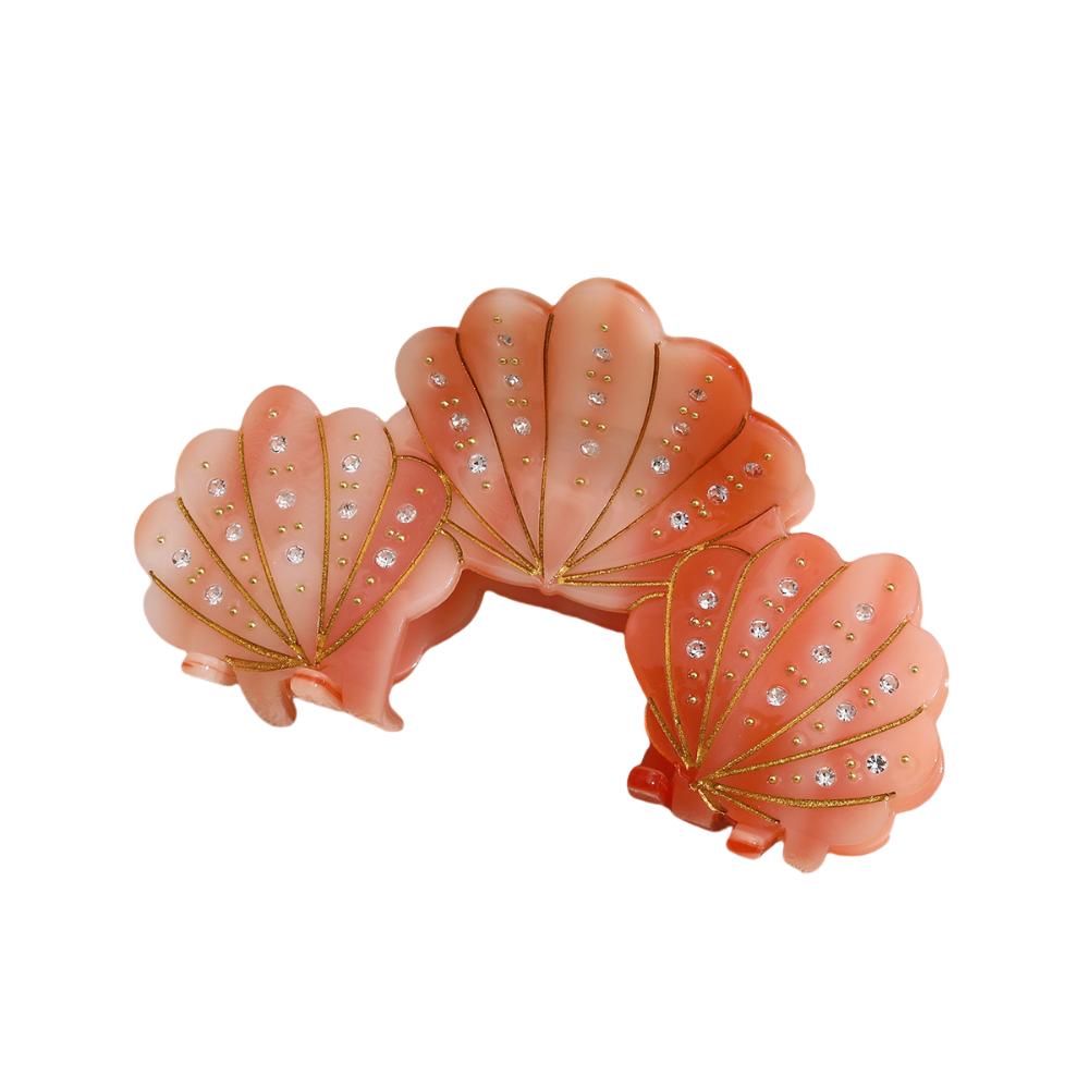 Acetic Acid Acetate Shell Hair Claw Elegant Pearl Rhinestone Crab Clip  Hair Styling Accessory