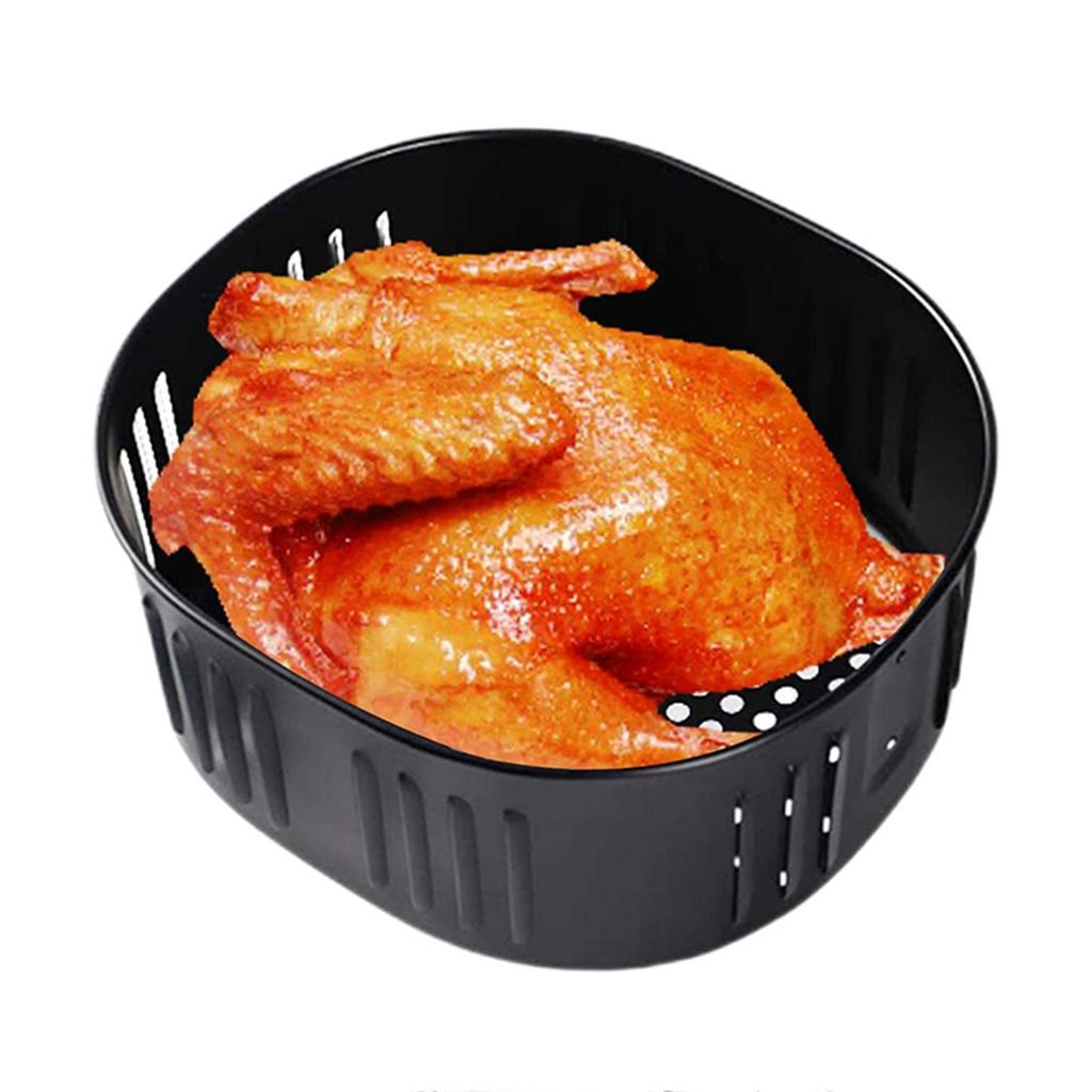 Air Fryer Pads Metal Air Fryer Tray Metal Baking Liners Metal Material Removable Inner Basket Suitable for Air Fryers