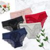 Mid Rise Sexy Lace Triangle Pantie Transparent Seamless Elastic Wide Waistline Underwear Women's Triangle Panties
