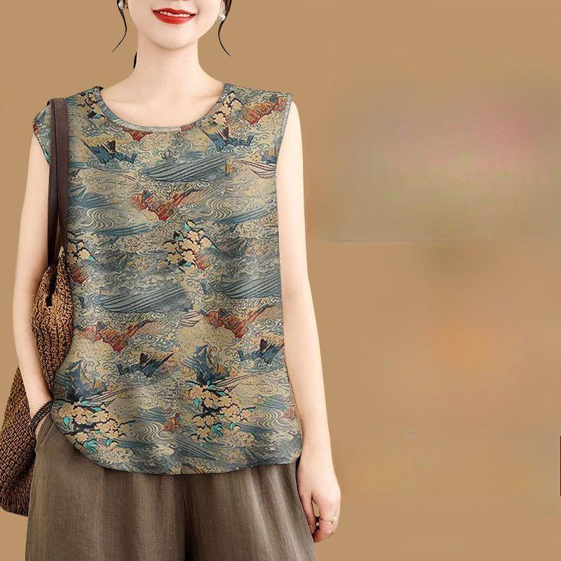 Женский топ Ice Silk с короткими рукавами, свободный тонкий топ большого размера, футболка с короткими рукавами, женский топ без рукавов