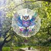 Красочный металлический подвесной спиннер-колокольчик в виде совы для украшения сада, двора, отпугиватель птиц, вращающаяся ветряная мельница