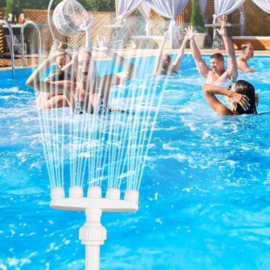 Solar Pool Fountain Adjustable Fountain with 7 Color LED Lights Universal RGB Color Changing Waterfall Light with Remote Control